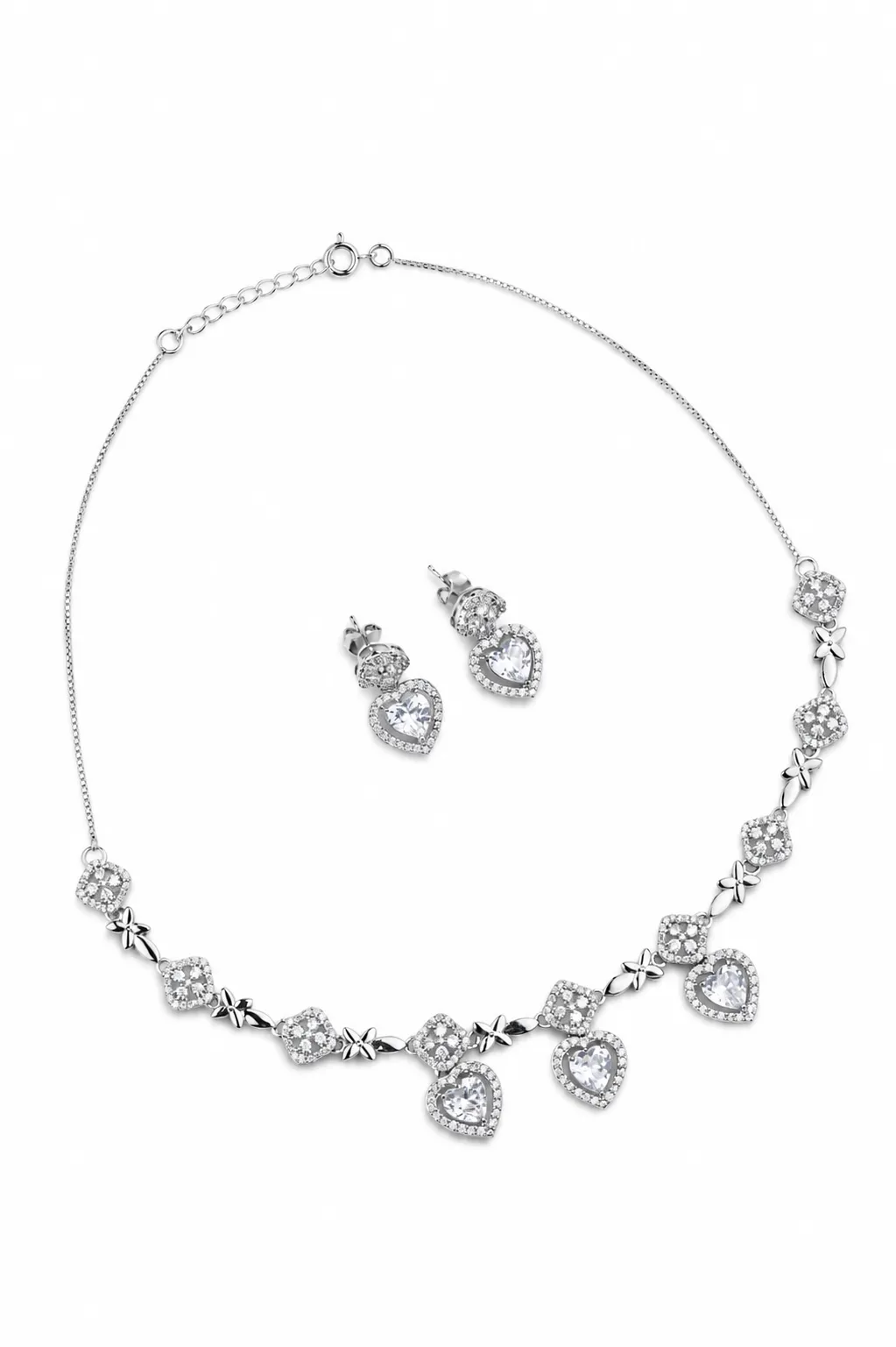 Silver Heart Blossom Necklace - Image 3