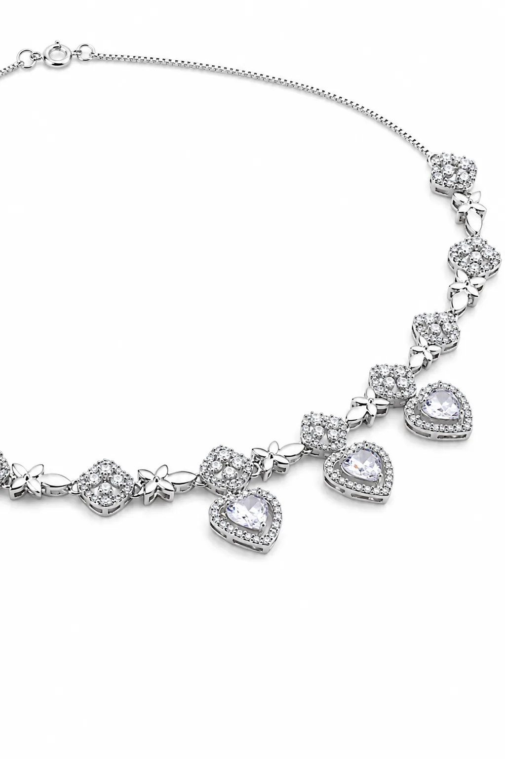 Silver Heart Blossom Necklace - Image 4