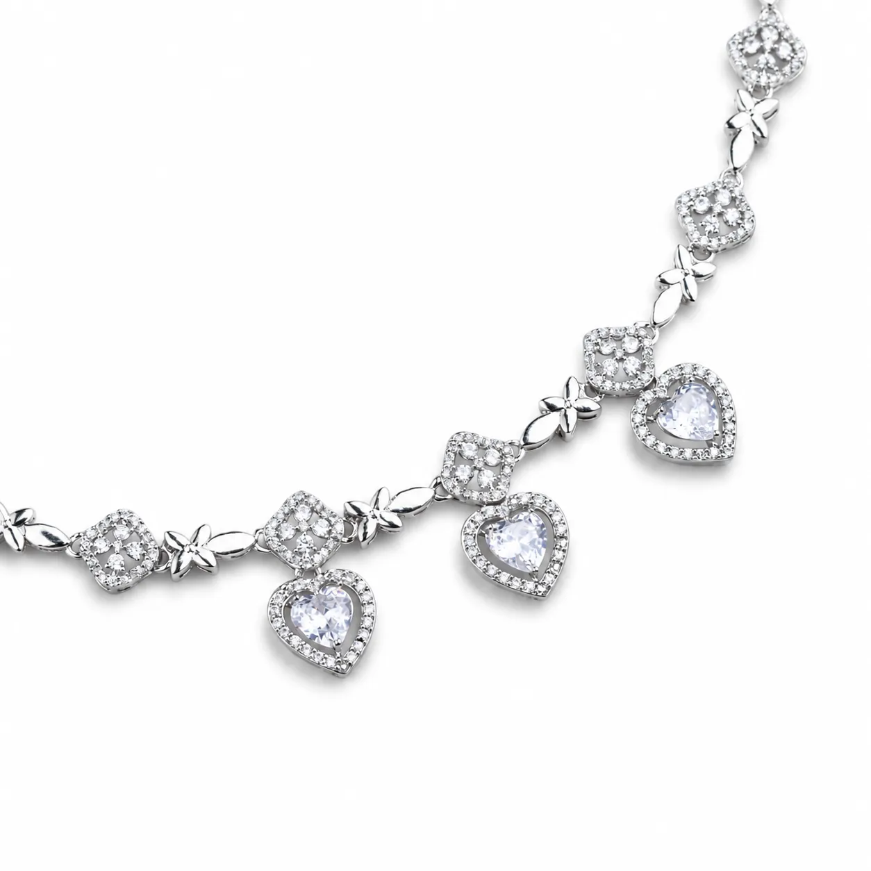 Silver Heart Blossom Necklace - Image 2