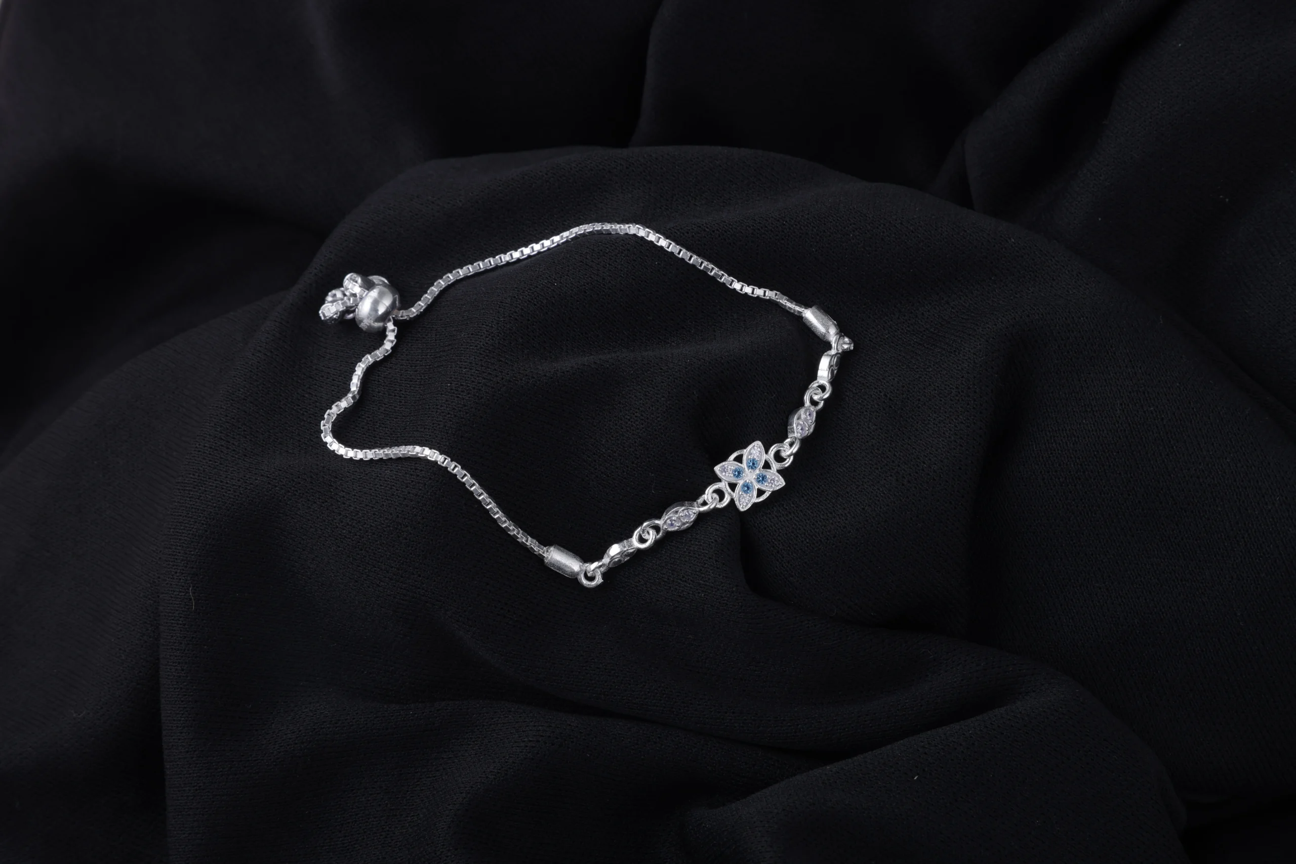 Blue Blossom Silver Bracelet