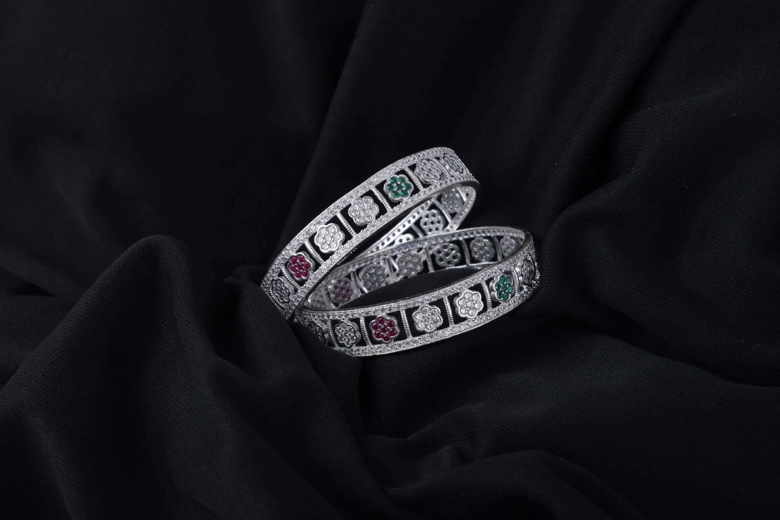 Midnight Bloom Eternity Bangles