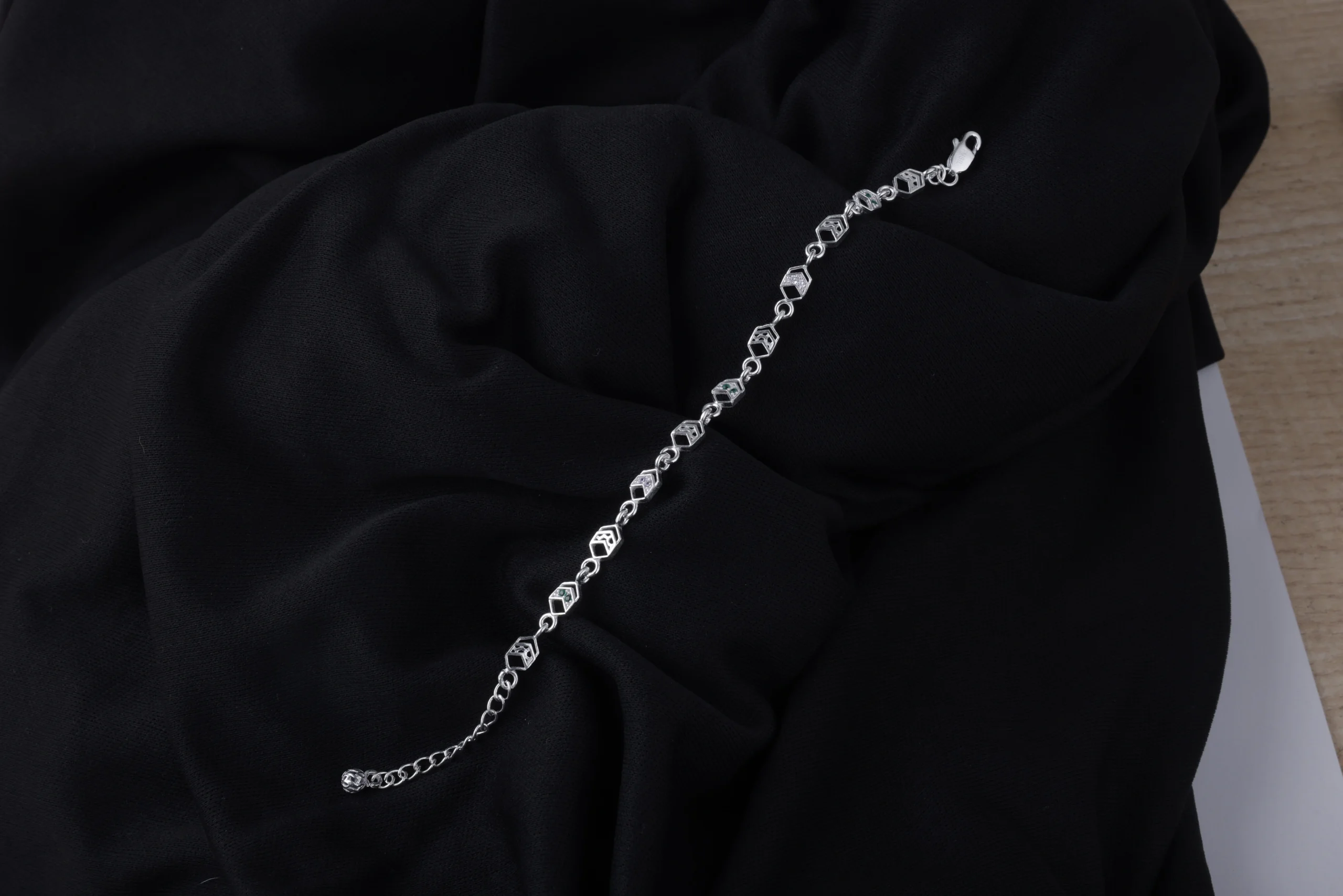 Geometric Elegance Silver Bracelet