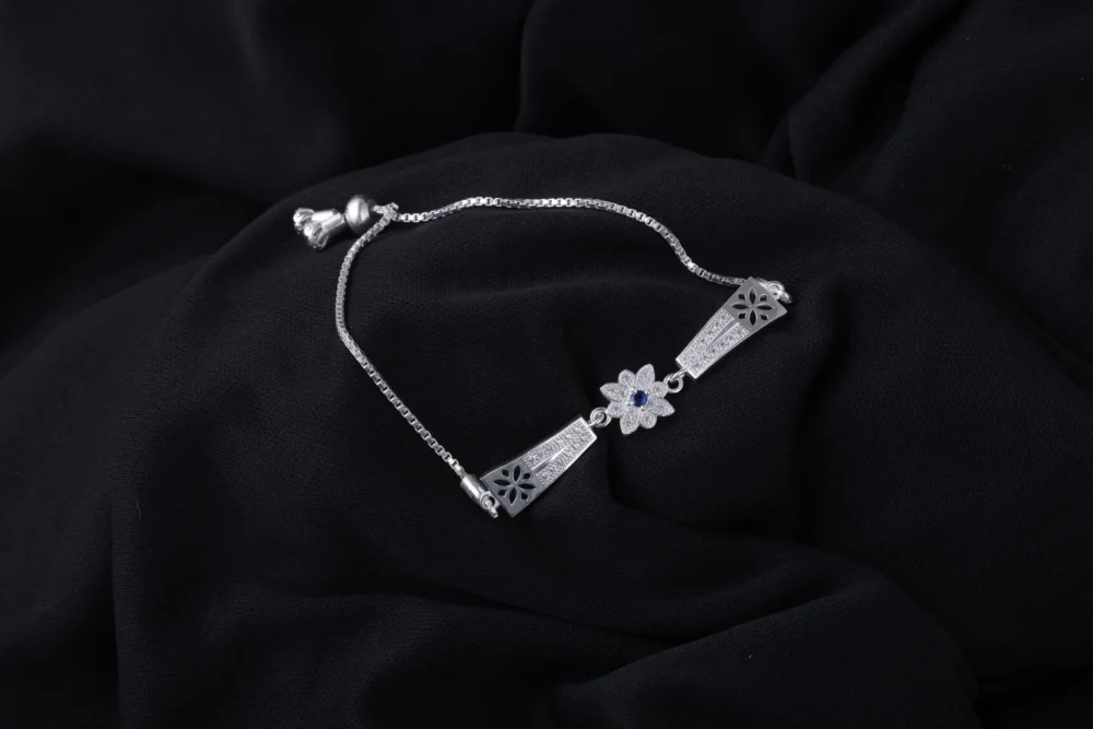 Azure Bloom Silver Bracelet