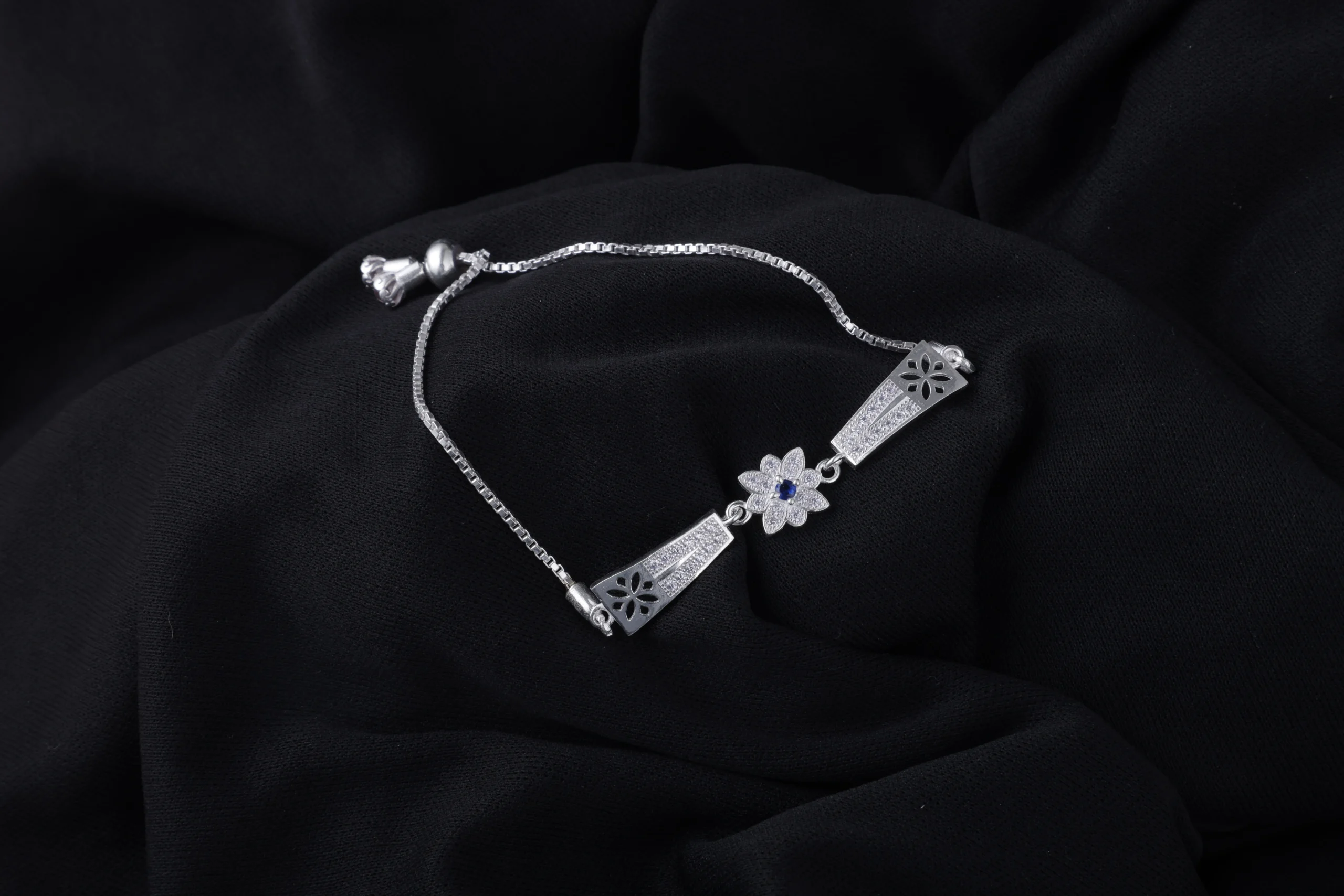 Azure Bloom Silver Bracelet