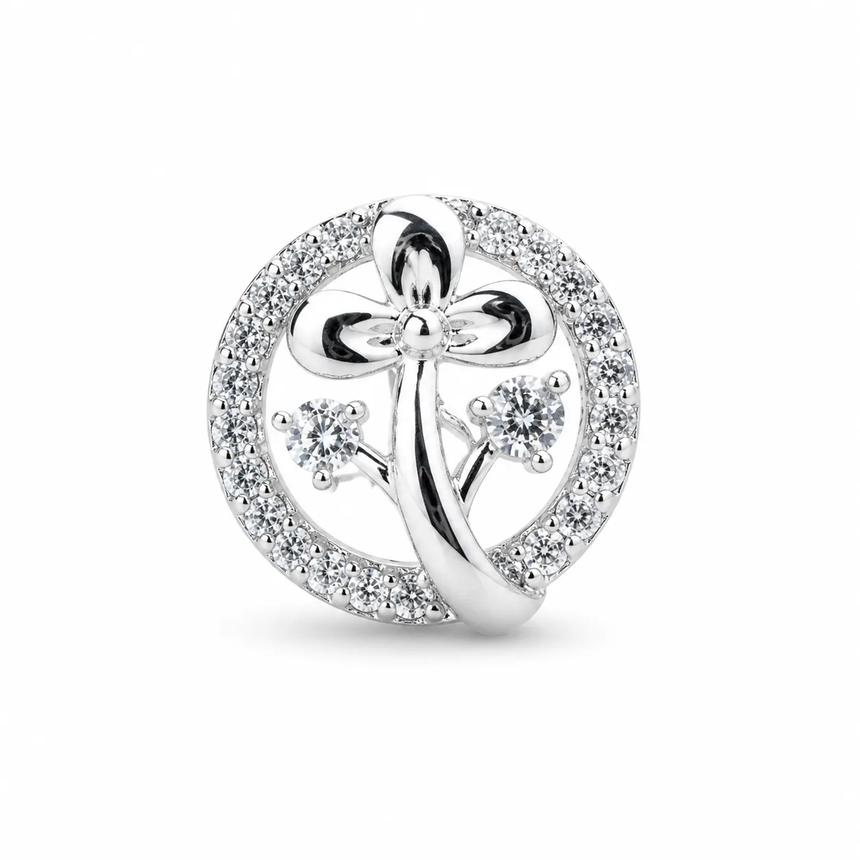 Silver Bloom Stud Earrings - Image 2