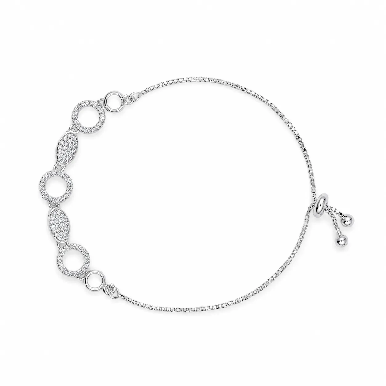 Silver Circle Charm Bracelet - Image 5