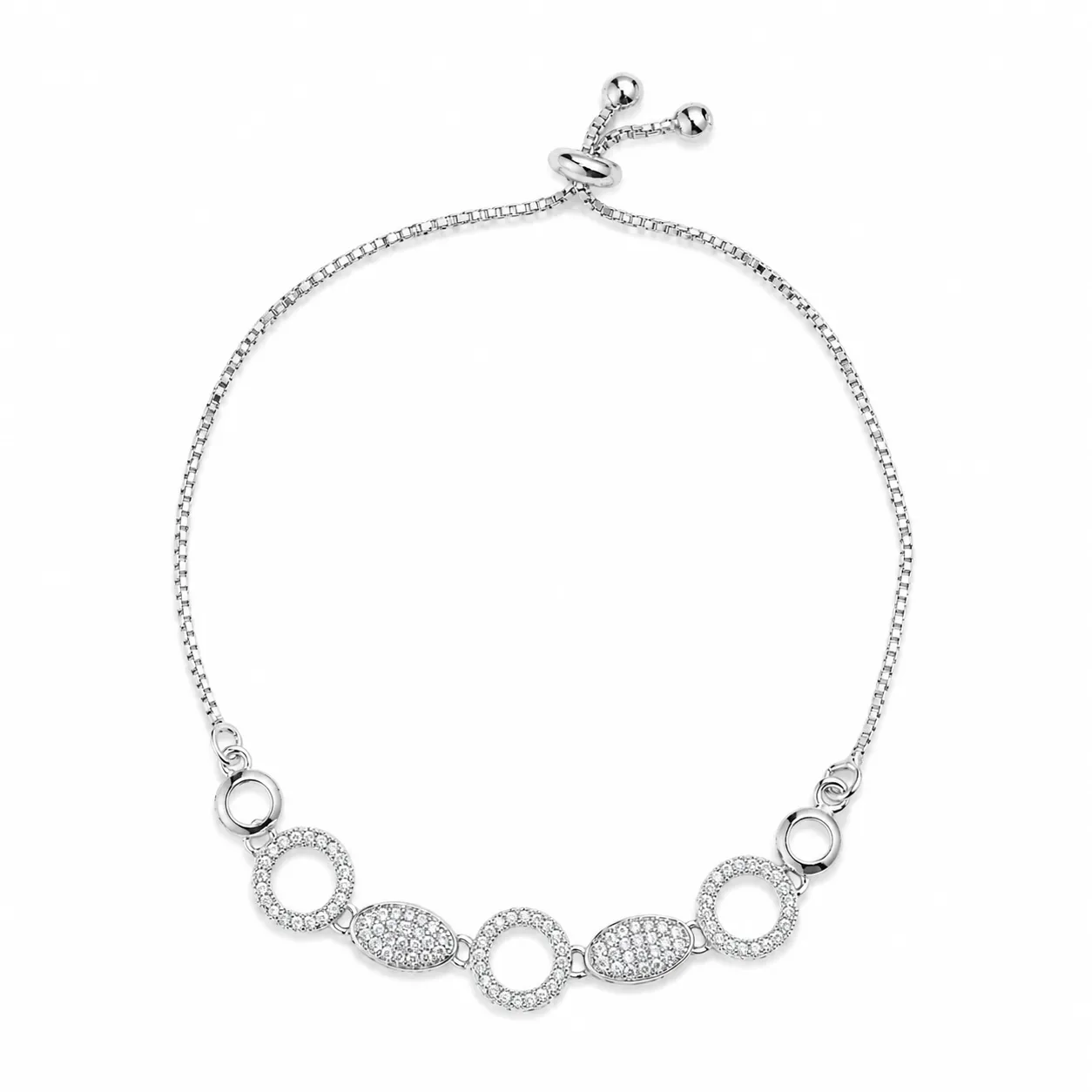 Silver Circle Charm Bracelet