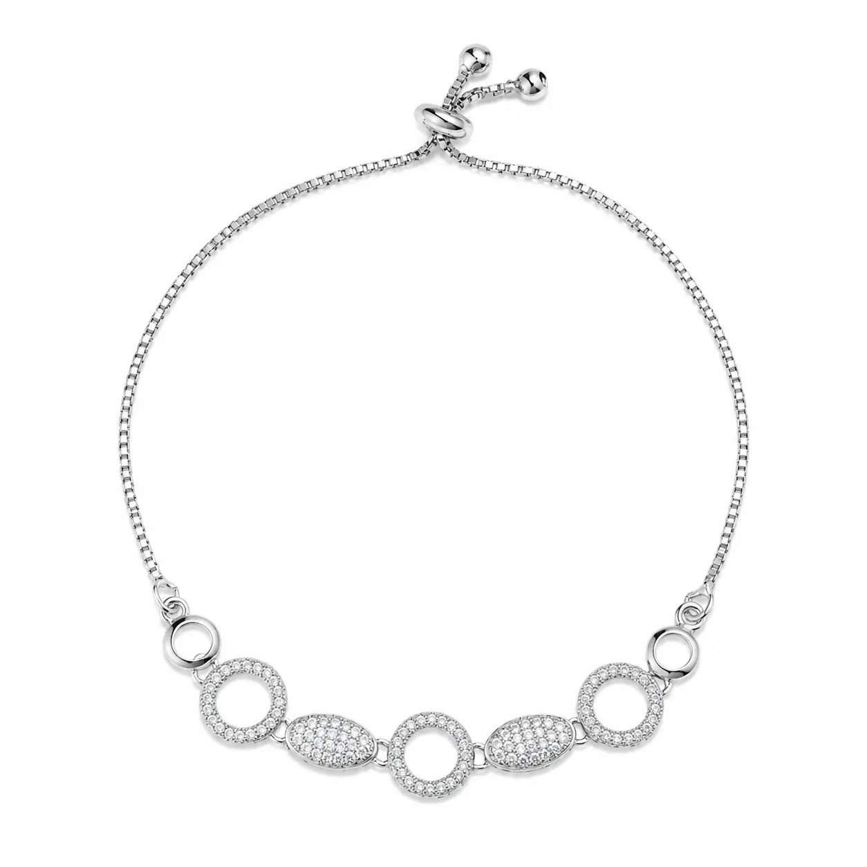 Silver Circle Charm Bracelet - Image 4
